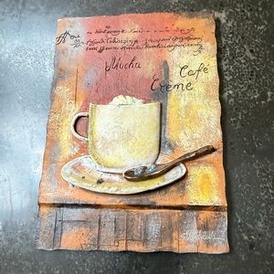 R. Vassileva 3D Wall Plaque,  Coffee Theme 6" x 4.5"